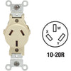 Leviton 20A Ivory Commercial Grade 10-20R Non-Grounding Single Outlet