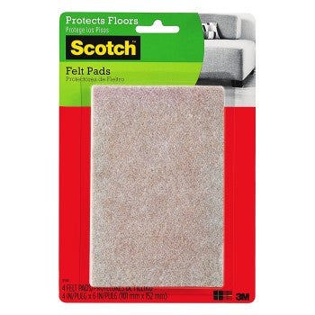 3M SP840 Scotch™ Rectangle Felt Pads, Beige ~ 4