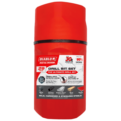 Diablo 29 pc Metal Demon™ Drill Bits Set for Mild Hardened and Stainless Steels