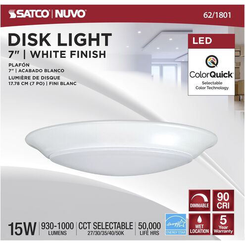 Nuvo Lighting 62/1801 Brentwood Integrated LED White LED Disk